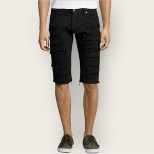 EUC | Robin’s Jeans | Distressed Bermuda Shorts | Black | Size 40